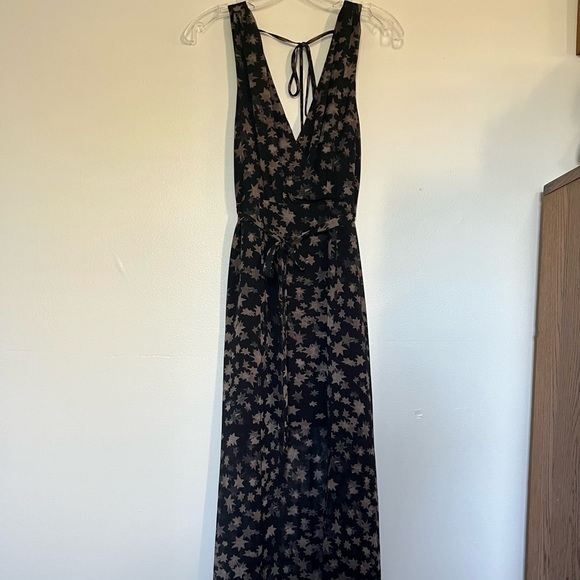 BCBGeneration Black and Taupe Sheer Star Print Dress - Picture 5 of 7